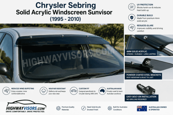Chrysler Sebring Solid Acrylic Windscreen Sunvisor (1995 - 2010) Chrysler Sebring Solid Acrylic Windscreen Sunvisor (1995 - 2010)