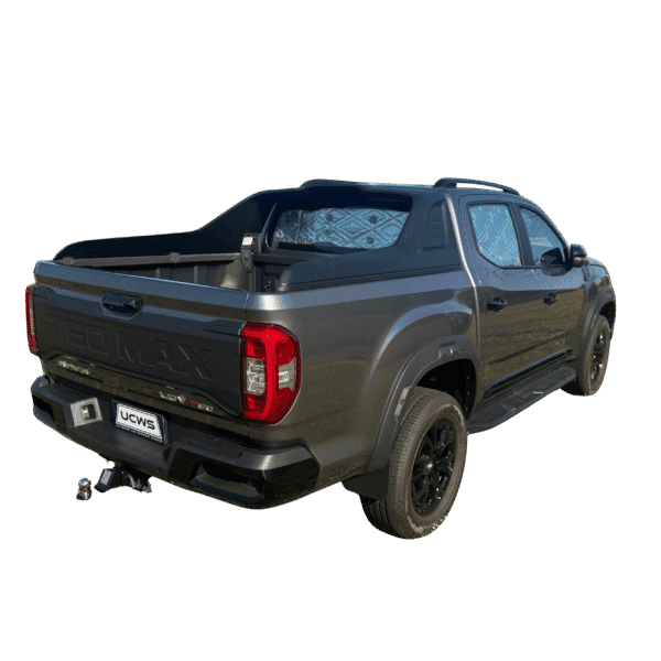 LDVT60withUCWSsolarscreensnapshadesrear45.png LDV T60 Rear Cab Sunshade Kit - Sunshade